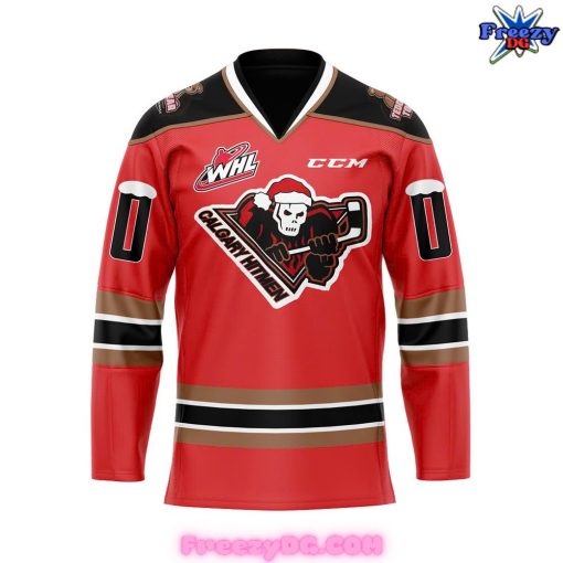 Calgary Hitmen Teddy Bear Toss 2024 Red Hockey Jersey