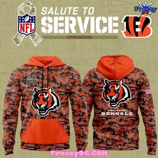 Cincinnati Bengals Salute to Service 2024 Camo Hoodie