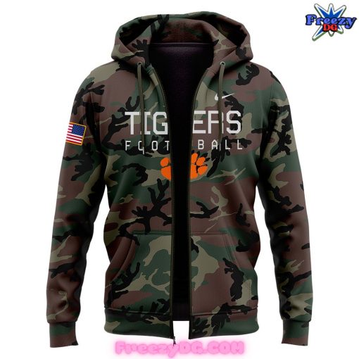 Clemson Tigers Military Appreciation 2024 Camo Zip Hoodie