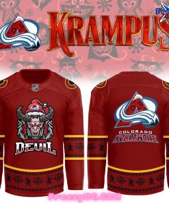 Colorado Avalanche Christmas Devil Krampus 2024 Hockey Jersey