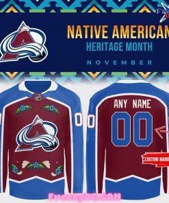 Colorado Avalanche Native American Heritage Month Custom Hockey Jersey