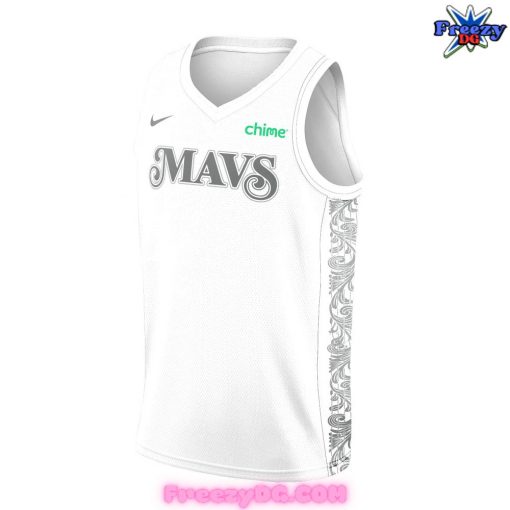 Dallas Mavericks City Chime 2024 White Basketball Jersey