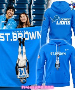 Detroit Lions Amon-Ra St. Brown 2024 Blue Hoodie