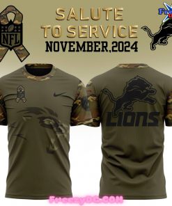 Detroit Lions Salute to Service 2024 Camo T-Shirt