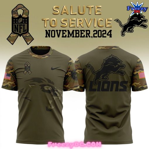 Detroit Lions Salute to Service 2024 Camo T-Shirt