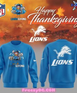 Detroit Lions Thanksgiving Day Special Blue Sweatshirt