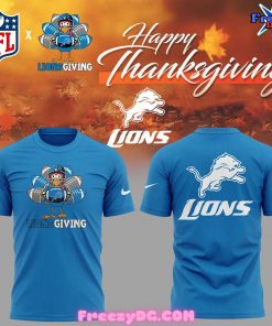 Detroit Lions Thanksgiving Day Special Blue T-Shirt