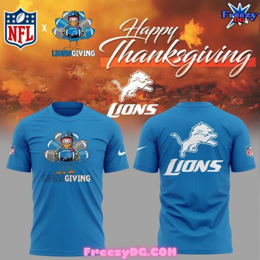 Detroit Lions Thanksgiving Day Special Blue T-Shirt