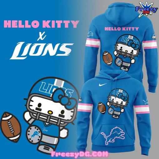 Detroit Lions x Hello Kitty Special Blue Hoodie