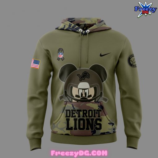 Detroit Lions x Mickey Mouse x Salute to Service Special Hoodie