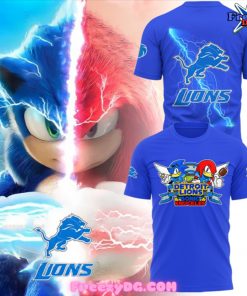 Detroit Lions x Sonic and Knuckles 2024 Blue T-Shirt