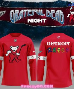 Detroit Red Wings Grateful Dead Night Red Hockey Jersey