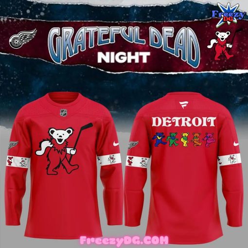 Detroit Red Wings Grateful Dead Night Red Hockey Jersey