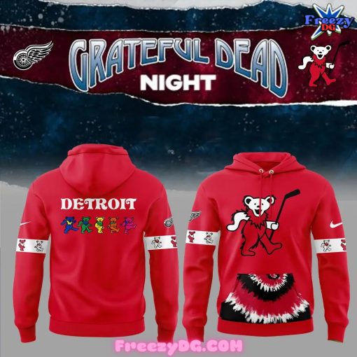 Detroit Red Wings Grateful Dead Night Red Hoodie