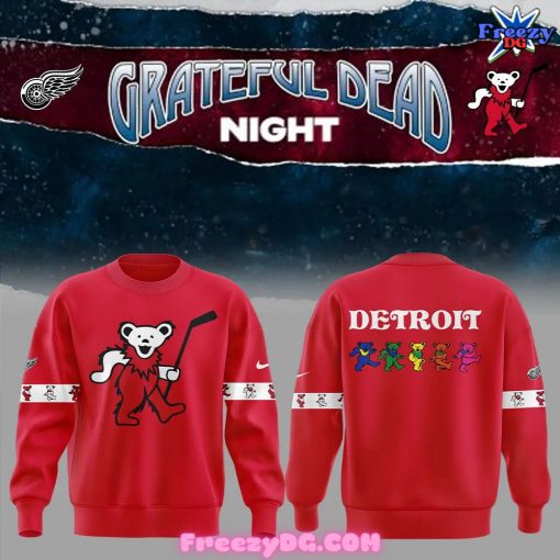 Detroit Red Wings Grateful Dead Night Red Sweatshirt