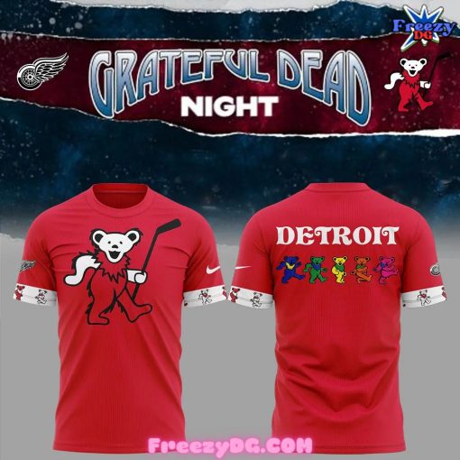 Detroit Red Wings Grateful Dead Night Red T-Shirt