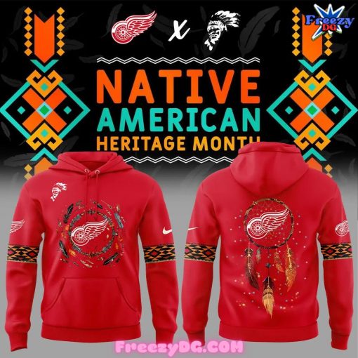 Detroit Red Wings Native American Heritage Month Red Hoodie