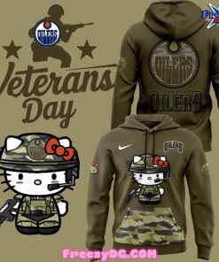 Edmonton Oilers Hello Kitty Special 2024 Camo Hoodie