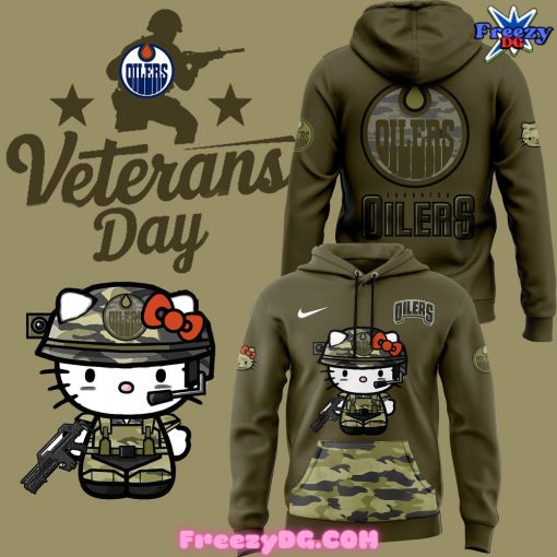 Edmonton Oilers Hello Kitty Special 2024 Camo Hoodie