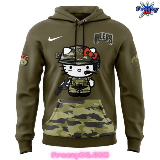 Edmonton Oilers Hello Kitty Special 2024 Camo Hoodie