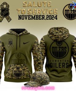 Edmonton Oilers Salute to Service 2024 Camo Hoodie