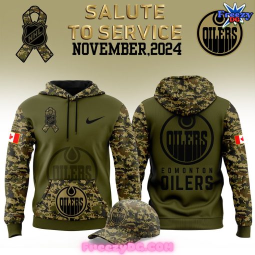 Edmonton Oilers Salute to Service 2024 Camo Hoodie