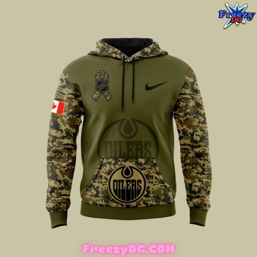 Edmonton Oilers Salute to Service 2024 Camo Hoodie