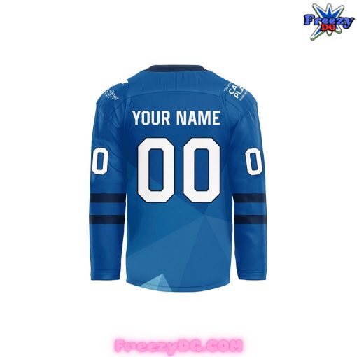 Erie Otters Hockey Club Highmark Caring 2024 Blue Hockey Jersey