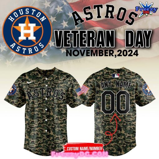 Houston Astros 2024 Veterans Day Camo Baseball Jersey