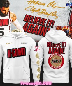 Houston Rockets H-Town Believe It Again 2024 White Hoodie