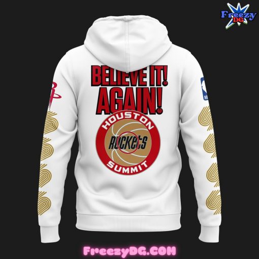 Houston Rockets H-Town Believe It Again 2024 White Hoodie