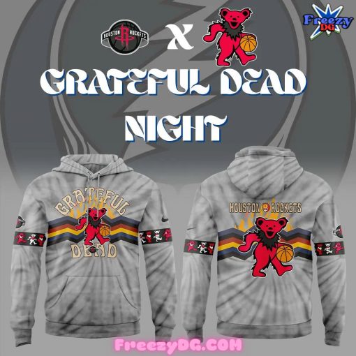 Houston Rockets Grateful Dead Night 2024 Grey Hoodie