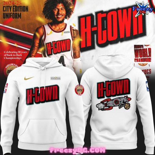 Houston Rockets H-Town 2024 White Hoodie