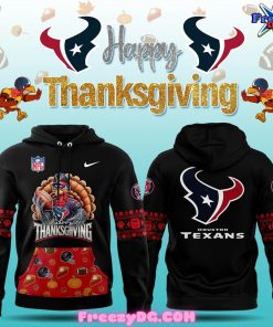 Houston Texans Happy Thanksgiving 2024 Black Hoodie