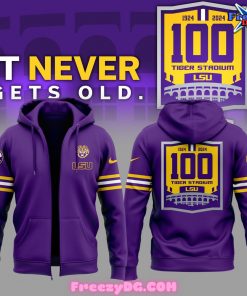 LSU Tigers IT Never Gets Old Special Purple Zip Hoodie