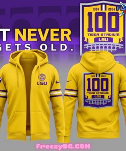 LSU Tigers IT Never Gets Old Special Yellow Zip Hoodie