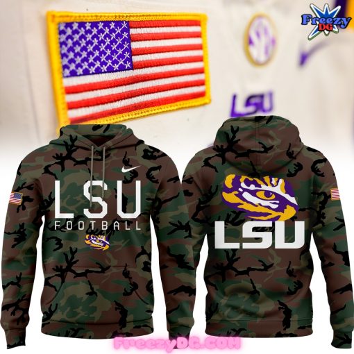 LSU Tigers Military Appreciation 2024 Camo Hoodie