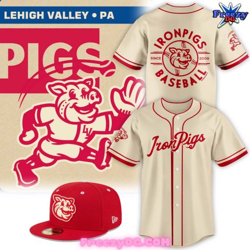 Lehigh Valley IronPigs 50s-Style Fauxback Baseball Jersey