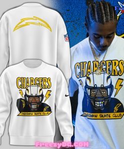 Los Angeles Chargers Crenshaw Skate Club White Sweatshirt