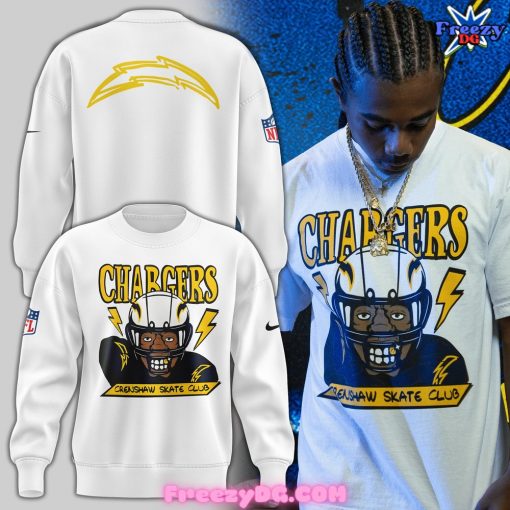 Los Angeles Chargers Crenshaw Skate Club White Sweatshirt