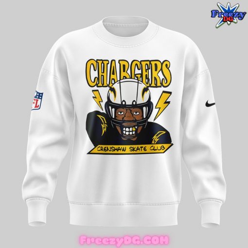 Los Angeles Chargers Crenshaw Skate Club White Sweatshirt