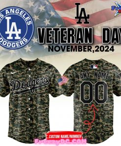 Los Angeles Dodgers 2024 Veterans Day Camo Baseball Jersey