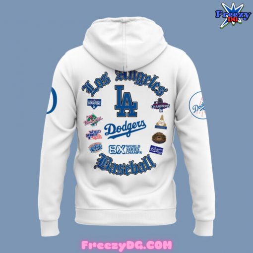 Los Angeles Dodgers 8-Time World Series Champions Special White Hoodie