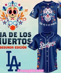 Los Angeles Dodgers Dia De Los Muertos Blue Baseball Jersey