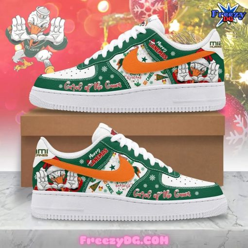 Miami Hurricanes Merry Christmas Nike Air Force 1