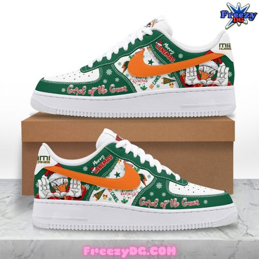 Miami Hurricanes Merry Christmas Nike Air Force 1