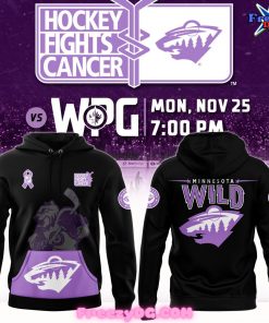 Minnesota Wild Fights x Cancer Special Black Hoodie