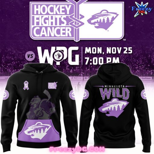 Minnesota Wild Fights x Cancer Special Black Hoodie