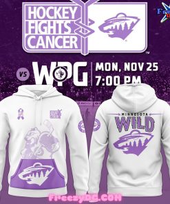 Minnesota Wild Fights x Cancer Special White Hoodie