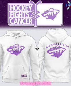 Minnesota Wild Hockey Fights Cancer Special White Hoodie